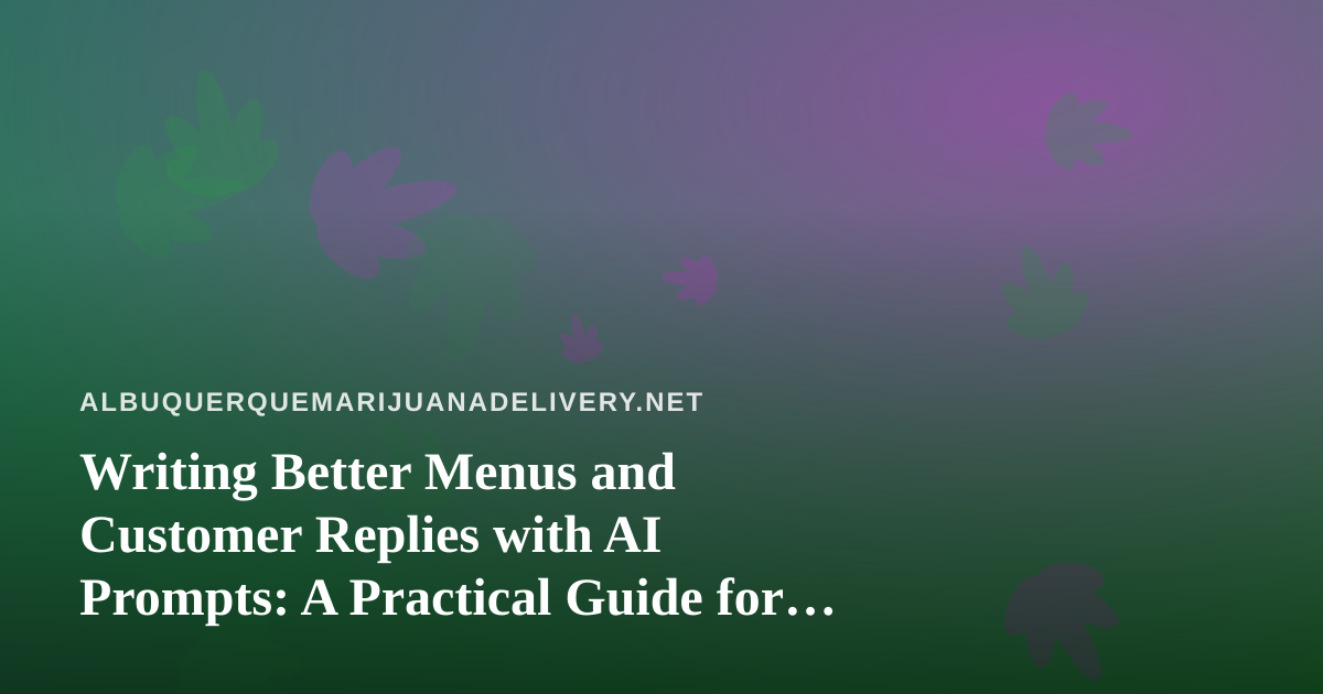 Writing Better Menus and Customer Replies with AI Prompts: A Practical Guide for Albuquerque Delivery Shops